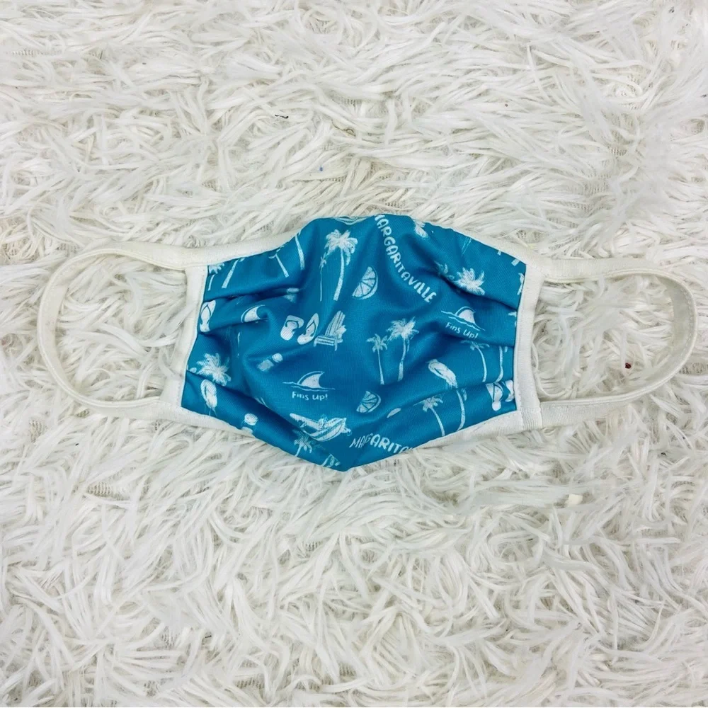 MARGARITAVILLE blue & white beach palm tree reusable face mask